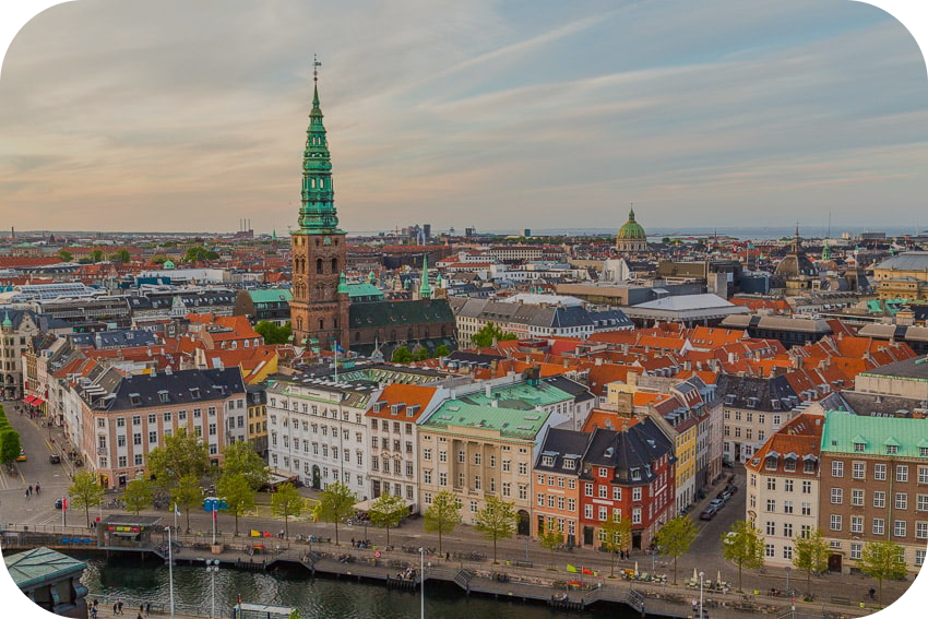 Copenhagen-Skyline-from-the-Tower-at-sunset 1